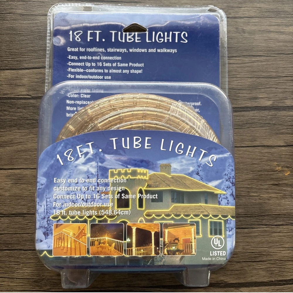 Big Lots 18 ft Multi Colored String Tube Lights Deck Summer Christmas clear